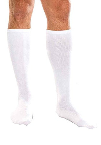 Core-Spun Support Socks for Men and Women, 15-20mmHg, White, XLarge