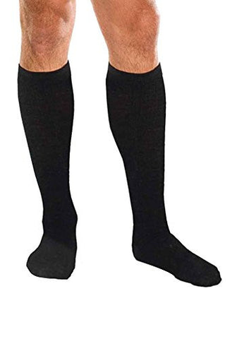 Core-Spun Support Socks for Men and Women, 15-20mmHg, Black, Large