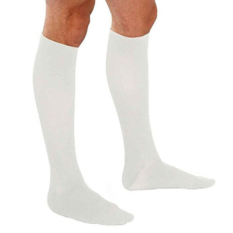 Men’s Trouser Socks, 15-20mmhg, White, Large