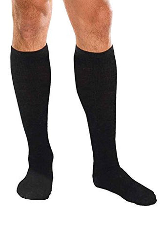 Core-Spun Support Socks for Men and Women, 15-20mmHg, Black, XLarge