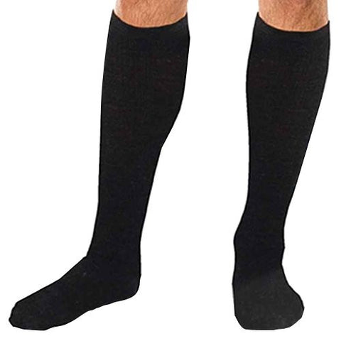 Core-Spun Support Socks for Men and Women, 15-20mmHg, Black, Large