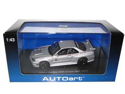 Autoart Nissan Skyline GT-R Z Tune R34 2001 Silver 1/43 Diecast Model Car