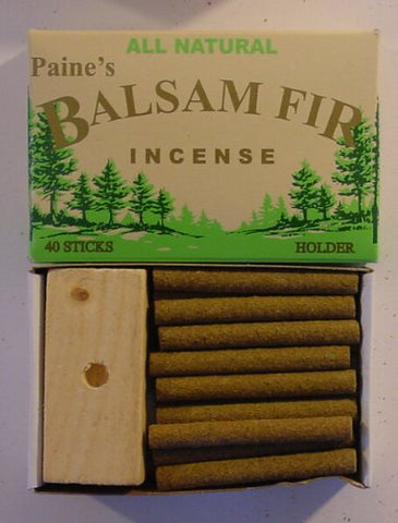 40 Balsam Fir Incense Sticks and Holder, 2 3/8'' Long 1/4" diameter