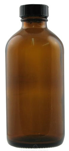 8 oz. Amber Glass Bottle with Black Lid