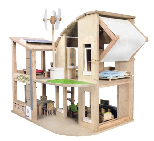 Green Dollhouse with Furniture