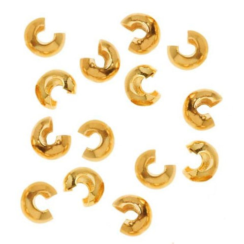 Crimp Covers, 3 mm (.12 in), Gold Color, 144 pc