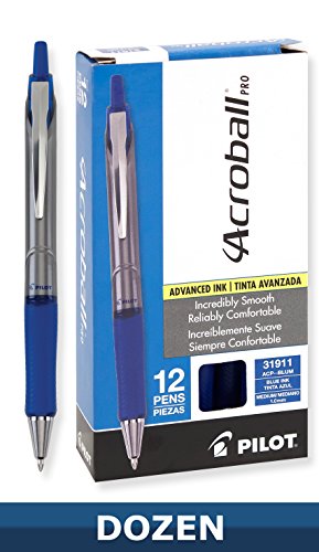 Acroball Pro Retractable Ball Point Pen, Medium - Blue Ink