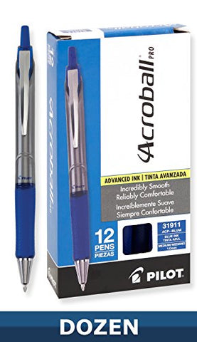 Acroball Pro Retractable Ball Point Pen, Medium - Blue Ink