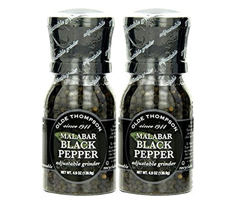 Disposable Grinders, Malabar Black Pepper, 4.9 oz