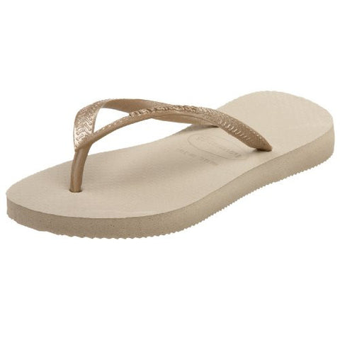 Havaianas Slim Flip Flop (Toddler/Little Kid),Grey/Light Gold,31/32 BR / 1-2 M US Little Kid