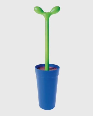 Toilet Brush in Thermoplastic Resin- Blue- 19 in.