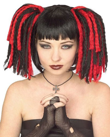 Gothic Dreads Wig - Red/Black