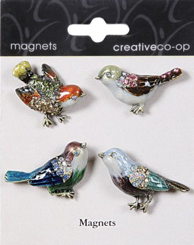 1"H Pewter Bird Magnet, 2 Styles