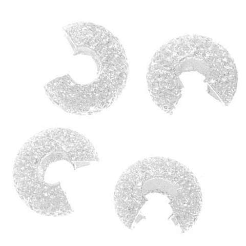 Crimp Covers, 4 mm (.157 in), Sparkle, Silver Plated, 144 pc