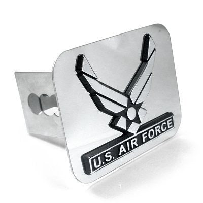 Air Force (Wings) Shiny Chrome Hitch Cover