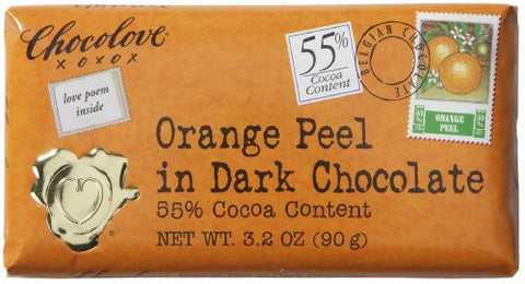Orange Peel in Dark Chocolate Bar, 3.2 oz