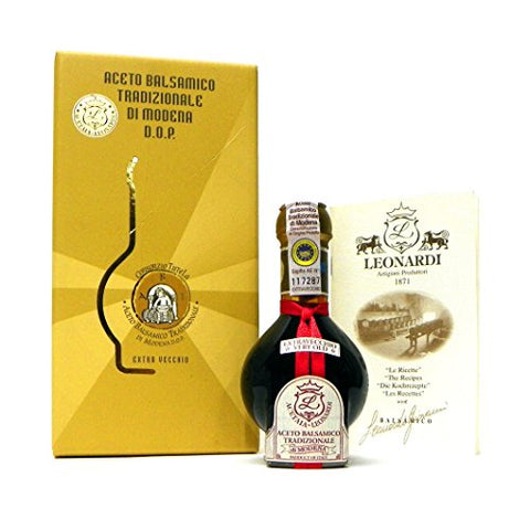Acetaia Leonardi Balsamic Vinegar from Modena, Aceto Balsamico Tradizionale D.O.P., Extra Vecchio (Min. 25 Yrs), 100 ml/3.4 fl oz