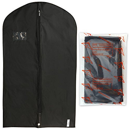 Peva Showerproof Suit Covers - 40 Inches, black