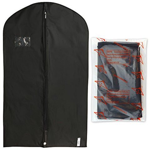 Peva Showerproof Suit Covers - 40 Inches, black