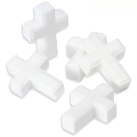 MINI WHITE CANDY CROSSES 5# YUM JUNKIE - Bulk