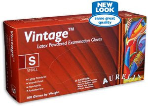 Aurelia Vintage Lightly Powdered Latex Exam Gloves-Extra Large-100/Box