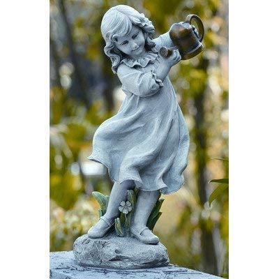 Joseph Studio 22" Girl w/ Watering Can Statue, 22"h x 10.5"w x 11"d