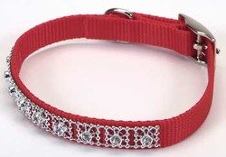 5/8" Nylon Jewel Collar 14", Red