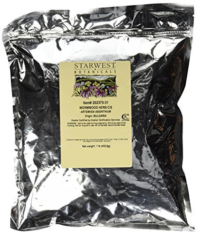 Wormwood Herb Wildcrafted C/S - Artemisia absinthium, 1 lb