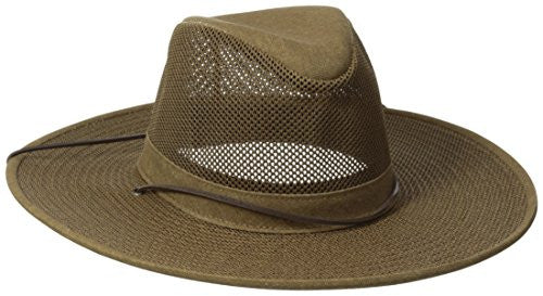Aussie Breezer - Polycotton w/ chin cord, 4 in Brim, Crushable, Earth, Small