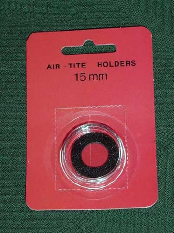 Air-Tite Coin Holders with Black Rings, Model A, Gold Maple Leaf, 1/10 oz., 15mm