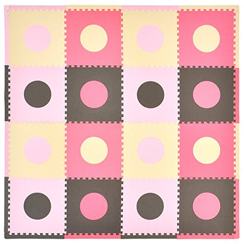Circles Playmat Set 16pc Pink/Brown