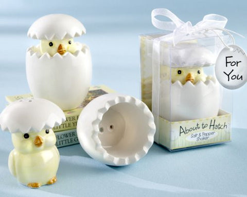 “About to Hatch” Ceramic Baby Chick Salt & Pepper Shakers