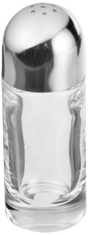 Salt castor in steel mirror polished and crystal, 4 in.