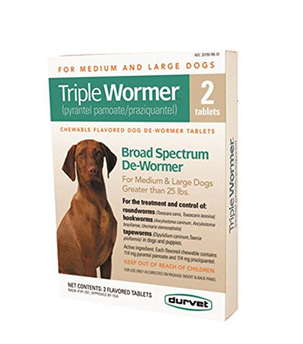 TRIPLE WORMER F/MED & LRG DOGS, 2 COUNT