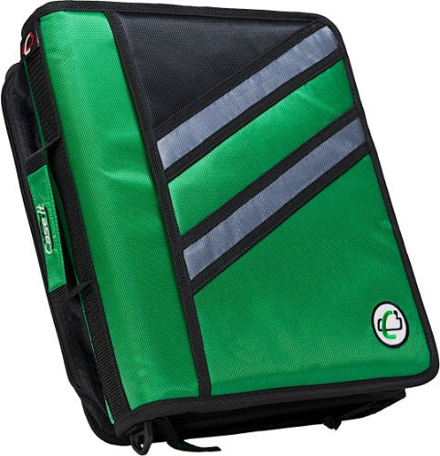 Case-it Z-Binder Two-in-One 1.5-Inch D-Ring Zipper Binders, Green