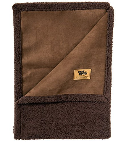 West Paw Design Big Sky Faux Suede Medium Dog Blanket, Espresso