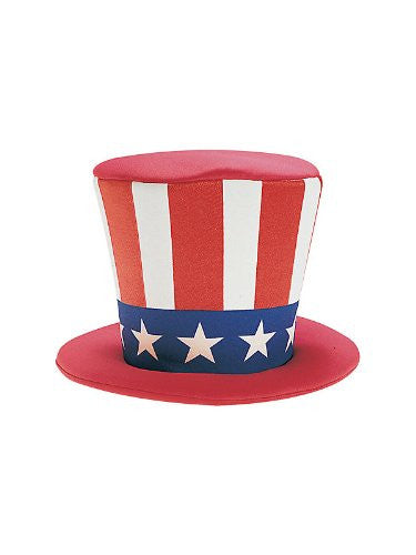 Uncle Sam Foam Top Hat (Red/White/Blue)