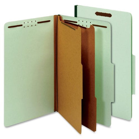 Globe-Weis Classification Folders - Standard, 2 Dividers, 2" Embedded, Legal, Light Green