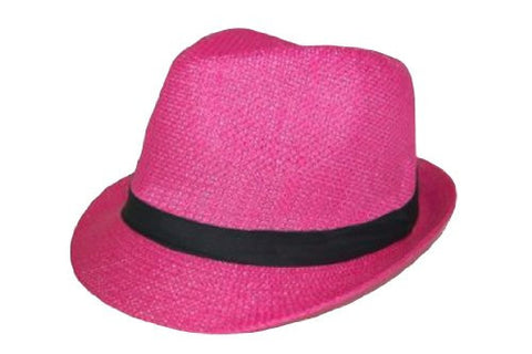 Fedora Hat Hot Pink Cuban Tweed