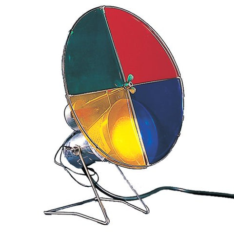 EARLY YEARS NOSTALGIC REVOLVING COLOR WHEEL RED/BLUE/ GREEN/YELLOW WITH HALOGEN BULBS - 5' GREEN WIRE AND UL ADAPTER - INDOOR USE ONLY