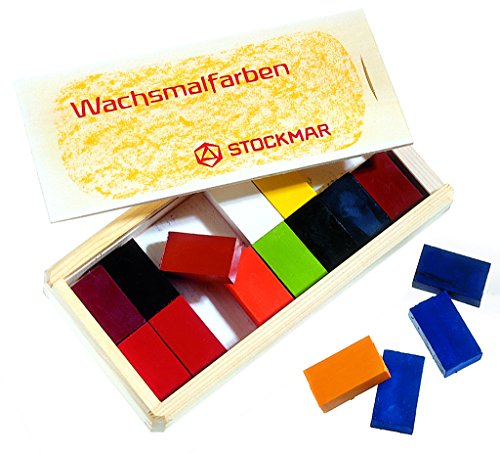 Stockmar Wax Block Crayons Wooden Box - 16 Assorted