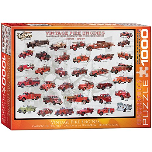 Vintage Fire Engines 1000 pc 10x14 inches Box, Puzzle