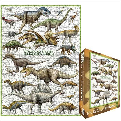Dinosaurs of the Cretaceous Period 1000 pc 10x14 inches Box, Puzzle