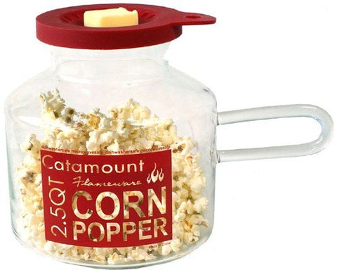 2.5 Quartz Microwave Corn Popper, Original Design - Red