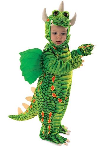 Dragon. Jumpsuit with Attached Feet, Hood, Mitts Toddler. Medium
