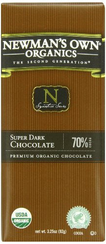 Newman's Own Organics Organic Chocolate Bars Super Dark At least 95% Organic 3.25 oz