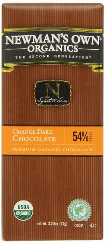 Newman's Own Organics Organic Chocolate Bars Orange Dark At least 95% Organic 3.25