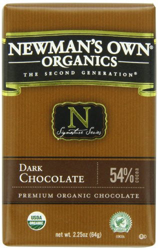Newman's Own Organics Organic Chocolate Bars Dark At least 95% Organic 2.25 oz
