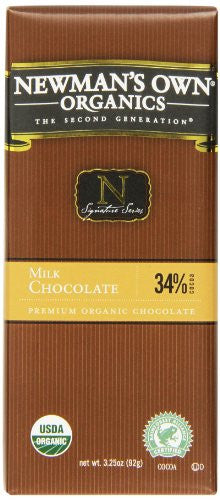 Newman's Own Organics Organic Chocolate Bars Milk At least 95% Organic 3.25 oz