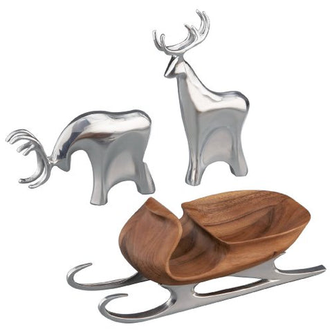 Nambe Sleigh with 2 Reindeer